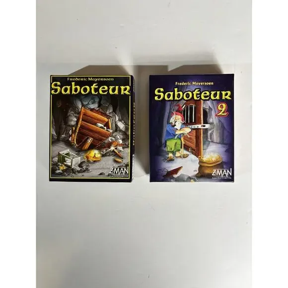 Lot Of Two Games - Saboteur And Saboteur 2 Complete Card Game Sets VG Condition - Picture 1 of 16